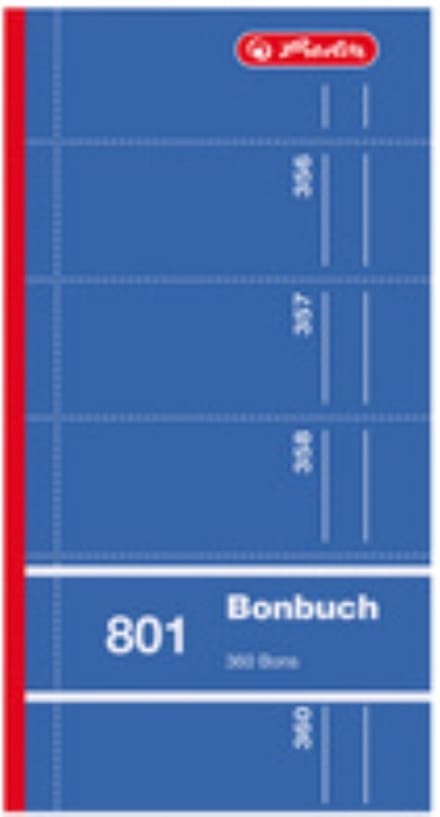Herbruikbaar formulierenboek 'Bonnen', 90 x 198 mm, gesorteerd.