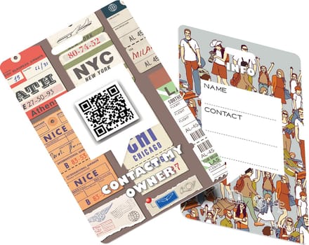 DynaTag Bagagelabel Kofferlabel met QR-code - Happy Travel