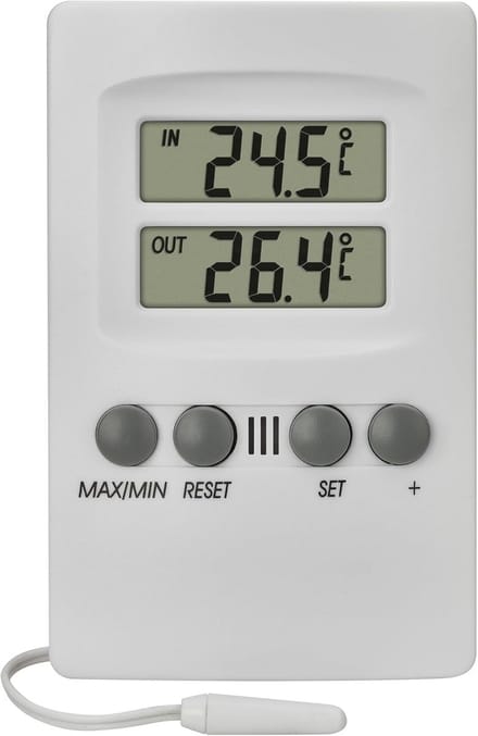 Digitale Binnen-Buitenthermometer met Waterdichte Snoersensor en Alarm