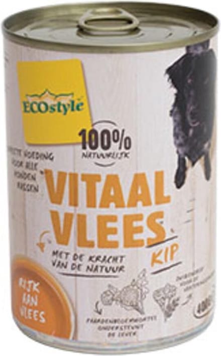 6x VITALstyle Hondenvoer Blik Kip 400 gr