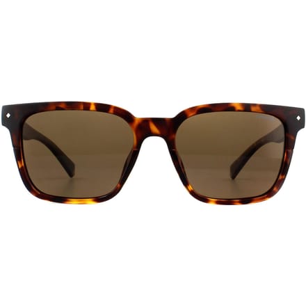 Polaroid Square unisex donkere Havana bronzen gepolariseerde zonnebril