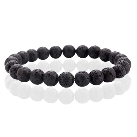 Natuursteen Armband met 8mm Kralen Memphis - Lava
