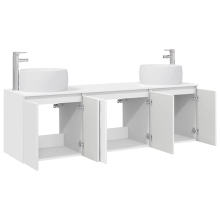 vidaXL - Badkamerkast - set - 3 - st - Hoogglans - Wit - 49,5 - x - 44,5 - x - 66 - cm