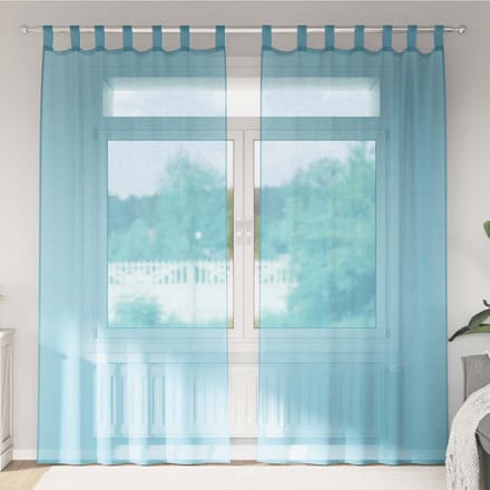 vidaXL - Gordijnen - met - lussen - 2 - st - 140x225 - cm - turkoois