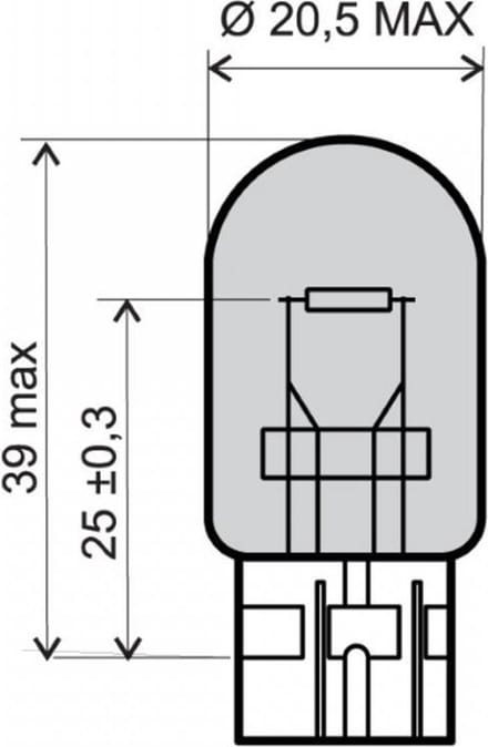 gloeilamp 12v 21w fitting type t20 wit rms voor motor auto per stuk nieuw