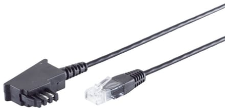 TAE-F - RJ45 DSL/VDSL telecom kabel | 2-aderig (8P2C) | zwart | 20 meter