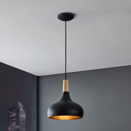 EGLO Sabinar Hanglamp - E27 - Ø 28 cm - Zwart/Bruin