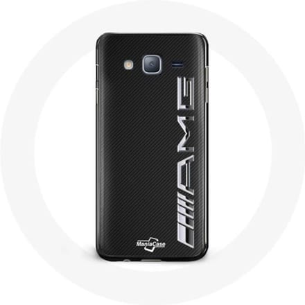 Case voor Samsung Galaxy j3 2016 Amg Logo Carbon Textuur zwart