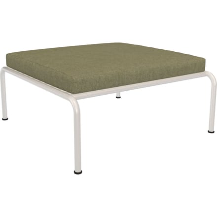 HOUE AVON Lounge Ottoman Muted White - Sunbrella Heritage Leaf