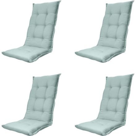 Madison - Tuinstoelkussen Hoge Rug Napels azure - Ca. 123x50 cm - Set van 4
