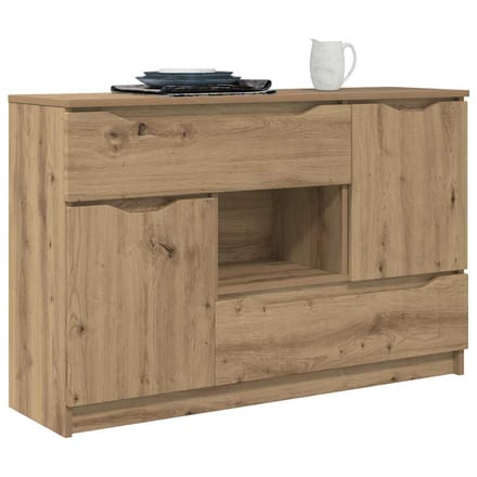 vidaXL - Dressoir - Artisan - Eiken - 100 - x - 30 - x - 65,6 - Bewerkt - hout