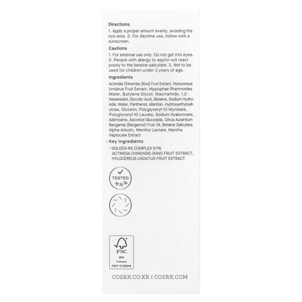 COSRX Refresh AHA BHA Vitamine C Booster Serum 30ml AUTHENTIEKE WINKEL white