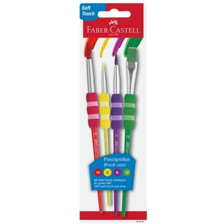 Faber-Castell penselenset - soft touch - 4 stuls - verschillende breedtes - FC-481600