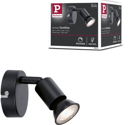 Spotlight Carolina GU10 230V max. 10W dimbaar Zwart mat