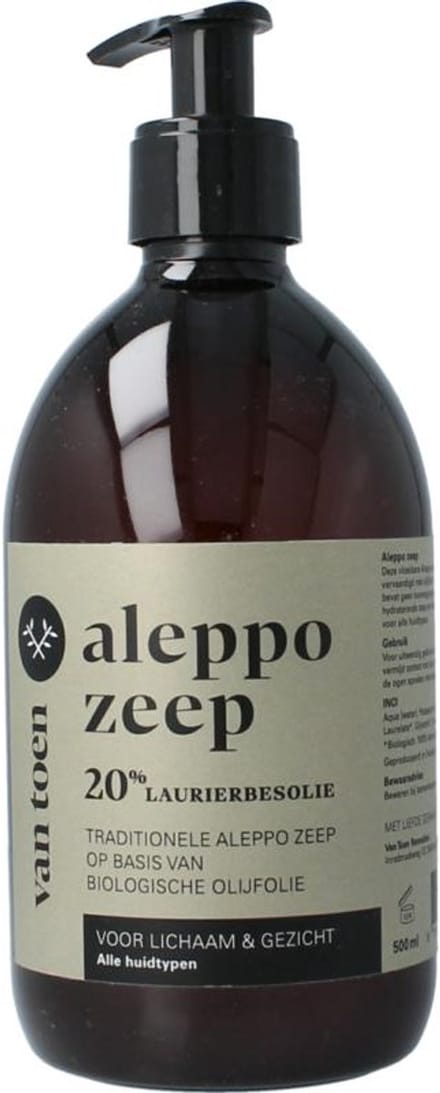 Van Toen Aleppo Zeep 20% Vloeibaar Bio (500 ml)