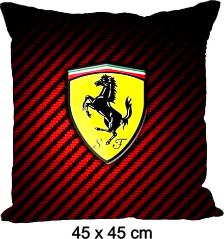 Allernieuwste.nl® Kussenhoes Ferrari Logo Kussen Polyester - Kussenovertrek - 45 x 45 cm %%