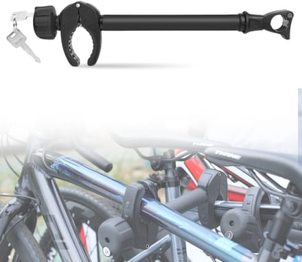 Zwarte Lange Framehouder Fietsendrager Afsluitbaar – 45 cm – Voor 3e Fiets – Universele Fietsklem Caravan & Camper