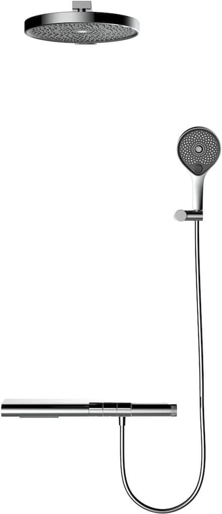 LINEA UNO - Jarna - Gun metal - Piano button - Doucheset inbouw - - 201374