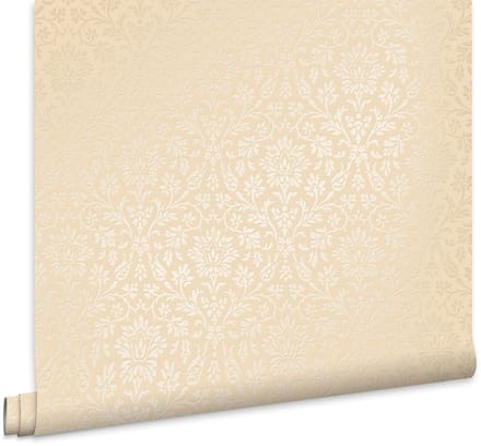 Laura Ashley Annecy Linen Behang - Bloemen - 10mx52cm - Beige