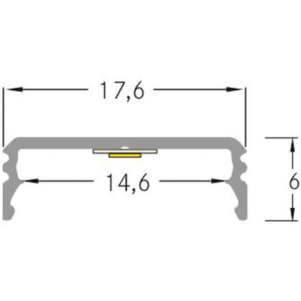 BRUMBERG One LED opbouwprofiel, aluminium, vlak, 3 meter