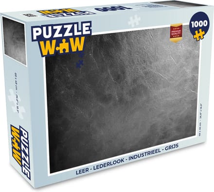 Puzzel Leer - Lederlook - Industrieel - Grijs - Legpuzzel - Puzzel 1000 stukjes volwassenen