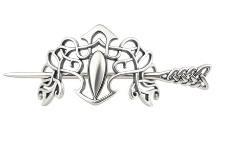 Sierlijke haarspeld met pin - zilverkleurig - metaal - keltische viking stijl