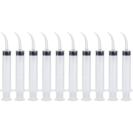 10 Stuks Wegwerp Tandheelkundige Irrigatiespuit Gebogen Tip Utility Hobby Gereedschap 12CC white