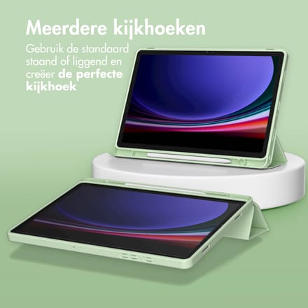 Accezz Tablet Hoes - Geschikt voor Samsung Galaxy Tab A9 Plus - Smart Silicone Bookcase - Lichtgroen