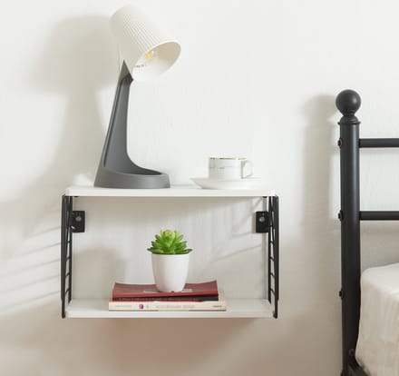 Wandrek Moss 39x18x23 cm zwart en wit [en.casa]