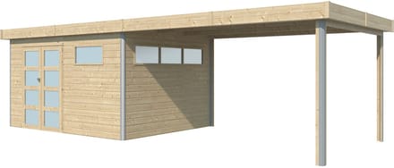 Woodlands Blokhut Kasuko met Overkapping en Dakisolatie 785 x 295 cm