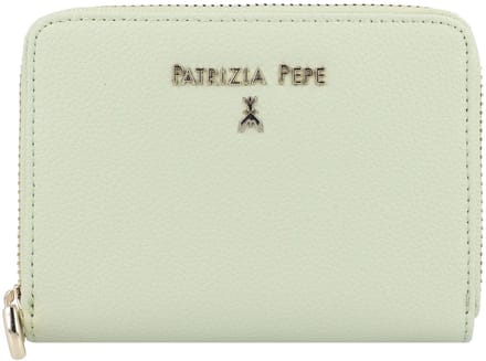 Patrizia Pepe Lederen portefeuille 12 cm - Dames - Horizontaal - soft green
