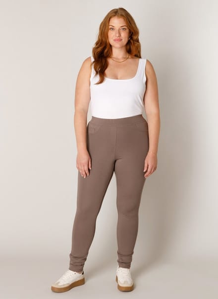 BASE LEVEL CURVY Arnika Tregging - Dark Taupe - maat 3(52)