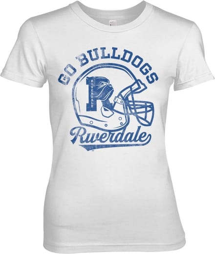 Riverdale Go Bulldogs Vintage Girly T-shirt voor dames, witite
