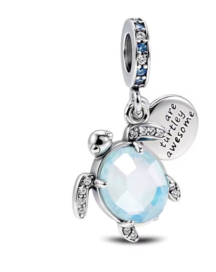 Bedel schildpad - blauwe maansteen - voor aan armband