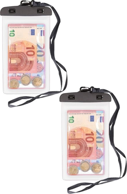 Bellatio Design Telefoonhoesje - 2x - wit - kunststof - 21 x 11,5 cm - waterdicht