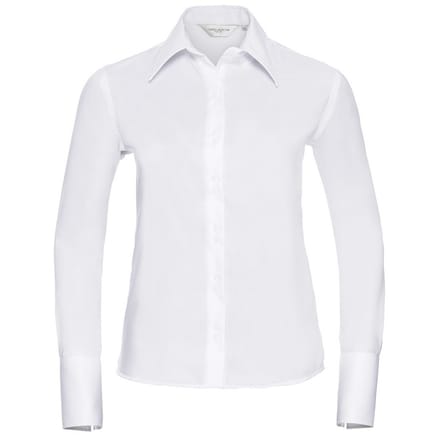 Russell Collection Dames/Dames Ultimate Non-Iron Shirt met Lange Mouwen (Wit)