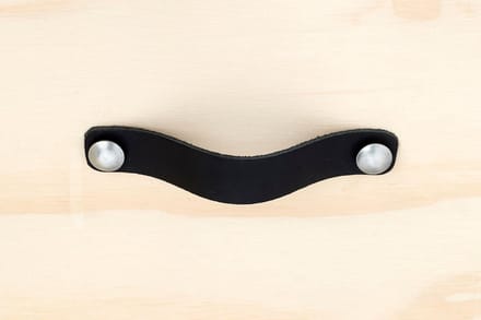 Leren handgreep Zwart S 15x2 cm