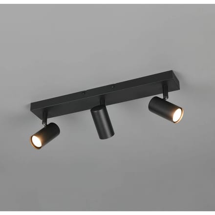 Reality Leuchten Spot Taryn, matzwart, lengte 45 cm, 3-lamps, mini-GU10