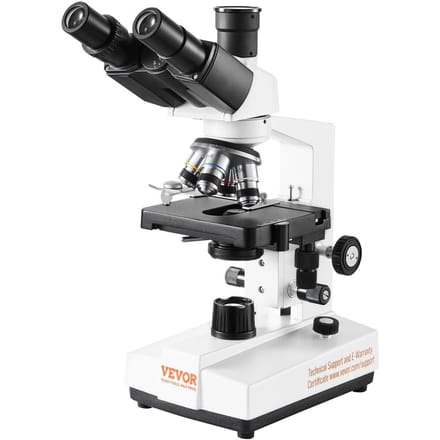 Microscope Trinoculaire Composé 40X-5000X Platine Mécanique à Deux Couches