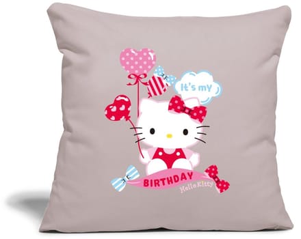 Hello Kitty Met Ballonnen Jarig Ontwerp Sierkussenhoes, 45 x 45 cm