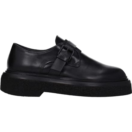 Max Mara Zwarte Leren Oxfords En Derbies