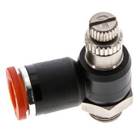 L-stuk Regelventiel 8 mm - G1/8'' Regeling-in Messing/Nylon