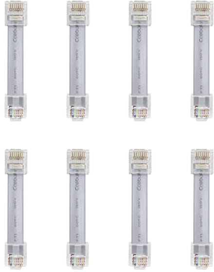 Korte Ethernet-patchkabel 5 cm - Platte RJ45 LAN-netwerkkabel voor router en switch (8 stuks, grijs)