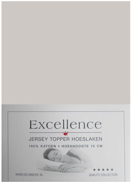 Excellence Jersey Topper Hoeslaken - Eenpersoons - 80/90x200/210 cm - Sand