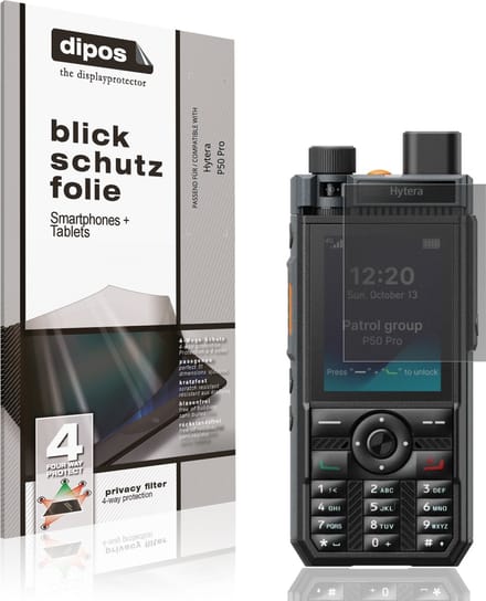 dipos – Matte Privacy Screenprotector geschikt voor Hytera P50 Pro | Anti-Spy Beschermfolie