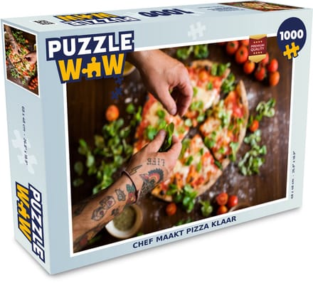 Puzzel Chef maakt pizza klaar - Legpuzzel - Puzzel 1000 stukjes volwassenen