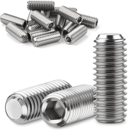 15 Stuks Schroefdraadpennen M6 x 20 mm Zeskant Stelschroeven RVS DIN 913