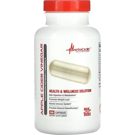Metabolic Nutrition, Vinaigre de Cidre de Pomme, 90 Capsules