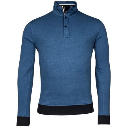 Baileys Trui Half Zip Allover Two-Tone Jacquard Interlock Navy / male
