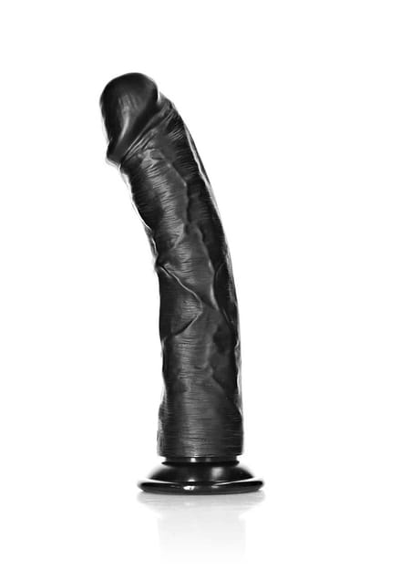 RealRock by Shots Gebogen Realistische Dildo met Zuignap - 10 / 25,5 cm - Zwart